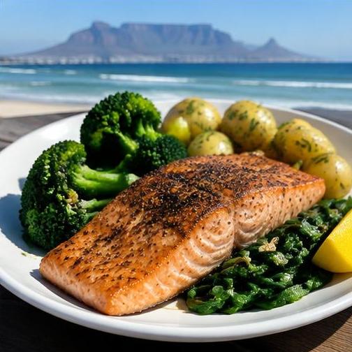 Salmon & greens recovery plate