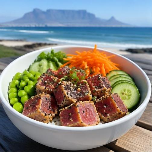 Seared yellowfin poke bowl